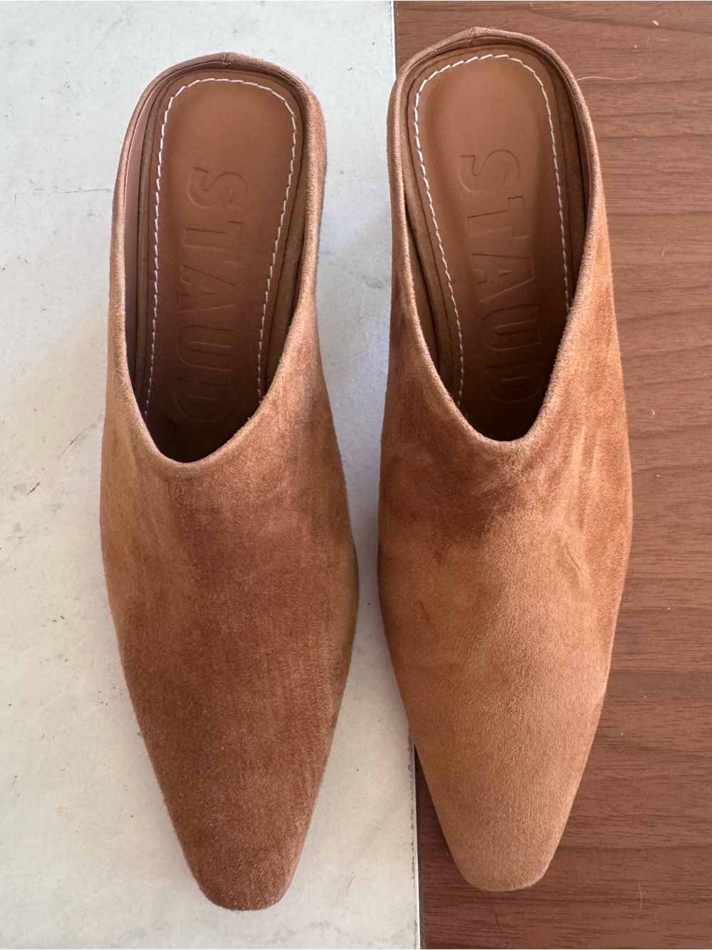 STAUD Suede Leather Wally Mules 37